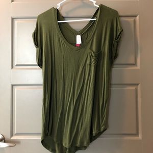 Olive Green V Neck tee